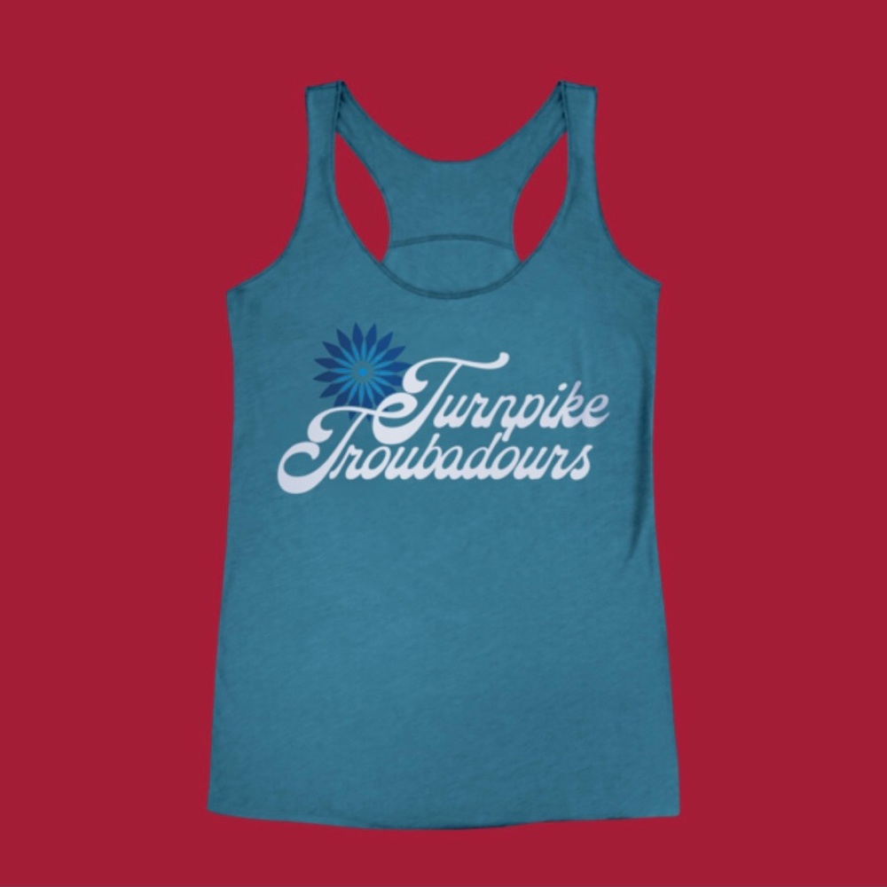 Turnpike Troubadours Script & Flower Ladies Racerback Tank T-Shirt Size Large